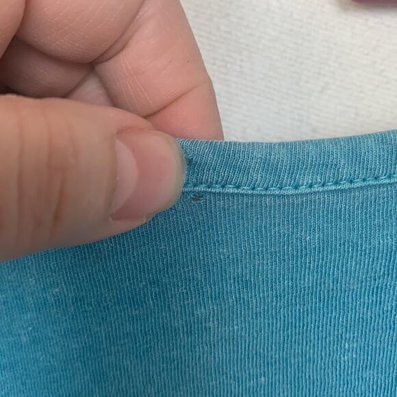 Soft Surroundings womens small blue casual texture short sleeve shirt basic - Picture 9 of 10